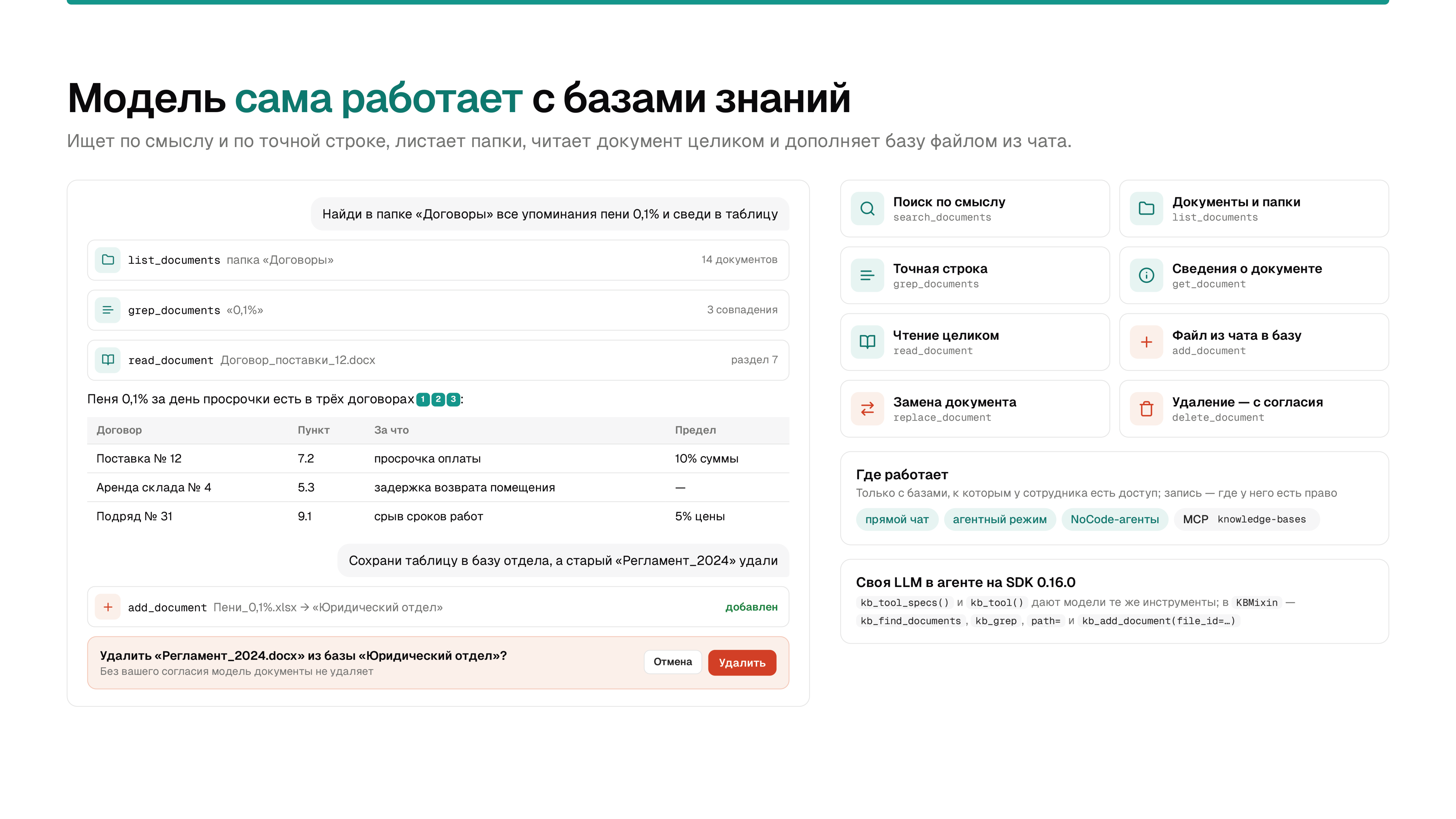Пример поиска и анализа договоров через базу знаний